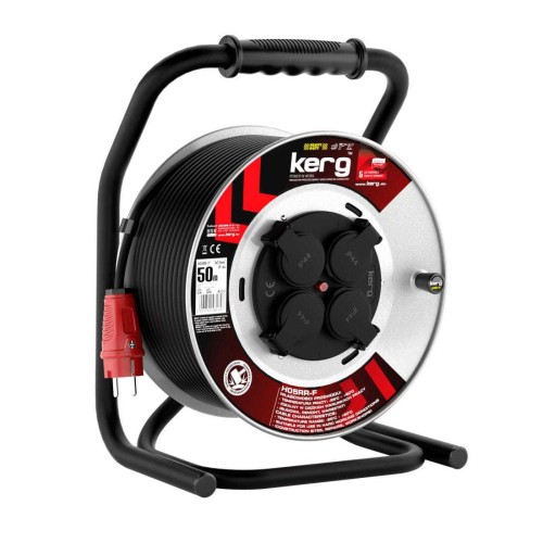Przedłużacz bębnowy KERG W2241 50m 3×1,5mm2 H05RR-F 250V czarny - 1321315