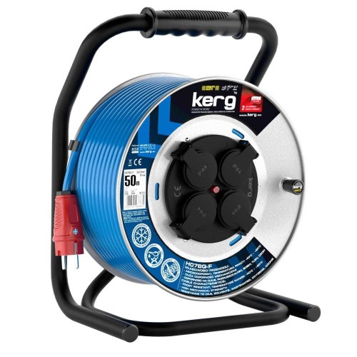 Przedłużacz bębnowy KERG W2159 50m 3×2,5mm2 H07BQ-F niebieski - 1321310