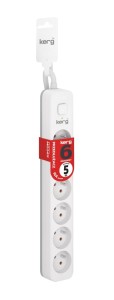 Przedłużacz KERG M02411 5m 3×1,5MM2 H05VV-F 16A/250V biały