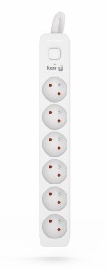 Przedłużacz KERG M02409 1,5m 3×1,5MM2 H05VV-F 16A/250V biały