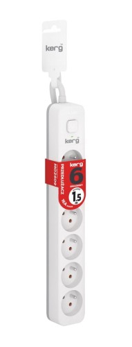 Przedłużacz bębnowy KERG M02409 1,5M 3×1,5MM2 H05VV-F 16A/250V biały - 1431555