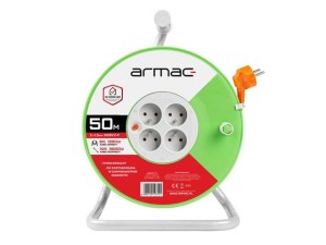 Przedłużacz bębnowy Armac 50m 4x2p+Z, 16A, 3680W, przewód 3x1,5mm H05VV-F