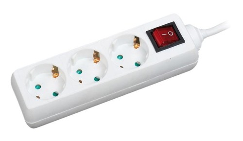Listwa zasilająca LogiLink LPS206 3 gniazda ON/OFF 1,4m biała - 1321335