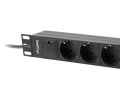 Listwa zasilająca Lanberg do szaf 10" 1U 16A PDU 3x Schuko 2m czarna - 1049891