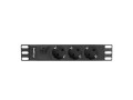 Listwa zasilająca Lanberg do szaf 10" 1U 16A PDU 3x Schuko 2m czarna - 1049889