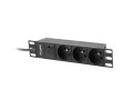 Listwa zasilająca Lanberg do szaf 10" 1U 16A PDU 3x PL 2m czarna - 1049902