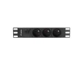 Listwa zasilająca Lanberg do szaf 10" 1U 16A PDU 3x PL 2m czarna - 1049900