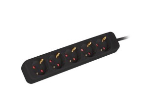 Listwa przedłużacz Lanberg 3m czarna 5x 230V Schuko, kabel wykonany z pełnej miedzi