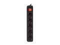 Listwa przedłużacz Lanberg 3m czarna 5x 230V Schuko z wyłącznikiem, kabel wykonany z pełnej miedzi - 1385528
