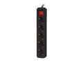 Listwa przedłużacz Lanberg 3m czarna 5x 230V Schuko z wyłącznikiem, kabel wykonany z pełnej miedzi - 975258
