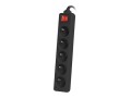 Listwa przedłużacz Lanberg 3m czarna 5x 230V PL, z wyłącznikiem, kabel wykonany z pełnej miedzi - 1385520