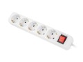 Listwa przedłużacz Lanberg 3m biała 5x 230V Schuko z wyłącznikiem, kabel wykonany z pełnej miedzi - 1385532