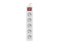 Listwa przedłużacz Lanberg 3m biała 5x 230V PL, z wyłącznikiem, kabel wykonany z pełnej miedzi - 1385515