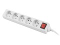 Listwa przedłużacz Lanberg 3m biała 5x 230V PL, z wyłącznikiem, kabel wykonany z pełnej miedzi - 1385517