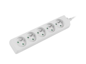 Listwa przedłużacz Lanberg 3m biała 5x 230V PL, kabel wykonany z pełnej miedzi