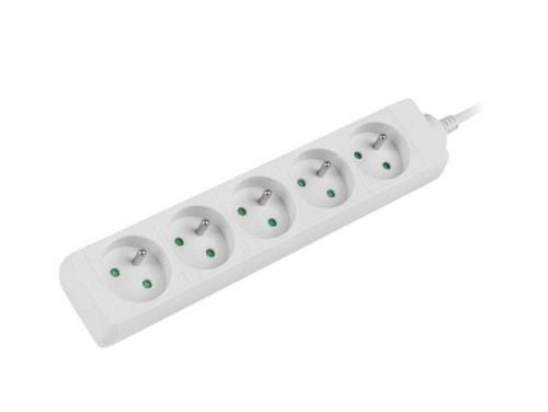Listwa przedłużacz Lanberg 3m biała 5x 230V PL, kabel wykonany z pełnej miedzi - 685332