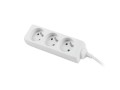 Listwa przedłużacz Lanberg 3m biała 3x 230V PL, kabel wykonany z pełnej miedzi - 1385453