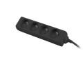 Listwa przedłużacz Lanberg 1,5m czarna 4x 230V PL, kabel wykonany z pełnej miedzi - 1385478