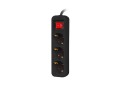 Listwa przedłużacz Lanberg 1,5m czarna 3x 230V Schuko z wyłącznikiem, kabel wykonany z pełnej miedzi - 975249