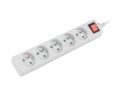 Listwa przedłużacz Lanberg 1,5m biała 5x 230V PL, z wyłącznikiem, kabel wykonany z pełnej miedzi - 685328