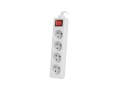 Listwa przedłużacz Lanberg 1,5m biała 4x 230V PL, z wyłącznikiem, kabel wykonany z pełnej miedzi - 1385469