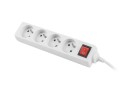 Listwa przedłużacz Lanberg 1,5m biała 4x 230V PL, z wyłącznikiem, kabel wykonany z pełnej miedzi - 1385470