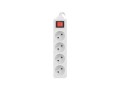 Listwa przedłużacz Lanberg 1,5m biała 4x 230V PL, z wyłącznikiem, kabel wykonany z pełnej miedzi - 1385471