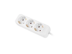 Listwa przedłużacz Lanberg 1,5m biała 3x 230V Schuko, kabel wykonany z pełnej miedzi
