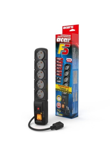 Listwa przeciwprzepięciowa Acar F5 IEC 3,0m czarna - 1385143