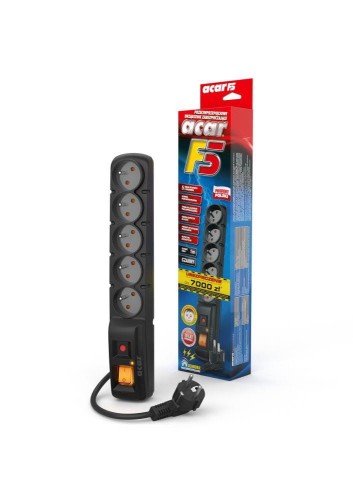 Listwa przeciwprzepięciowa Acar F5 1m czarna - 1385121