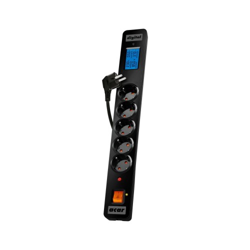 Listwa przeciwprzepięciowa Acar digital Schuko 3,0m czarna - 975141