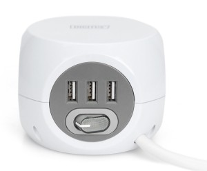 Kostka zasilająca DIGITUS 3 gniazda + 3 złacza USB, 1,4m