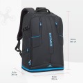 Plecak do notebooka 16" oraz drona RIVACASE Borneo gaming czarny, z materiału wodoodpornego - 1305011