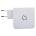 Zasilacz sieciowy Manhattan Power Delivery 230V USB-C, 60W USB-A 5V, biały - 1361768