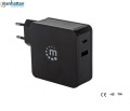 Zasilacz sieciowy Manhattan Power Delivery 230V USB-C, 45W USB-A 5V - 966716