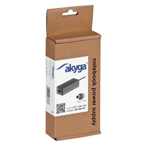 Zasilacz sieciowy Akyga AK-ND-49 do notebooka 12V/3,0A 36W 4.8x1.7 mm - 965111