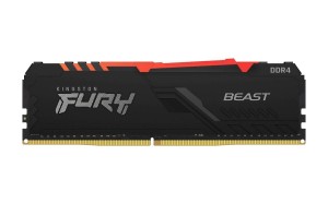 Pamięć DDR4 Kingston Fury Beast RGB 16GB (1x16GB) 1Gx8 2666MHz CL16 1,2V czarna