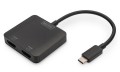 Hub/Koncentrator DIGITUS 2-portowy USB Typ C/2x HDMI 4K/60Hz HDR HDCP 2.2 MST - 1526859