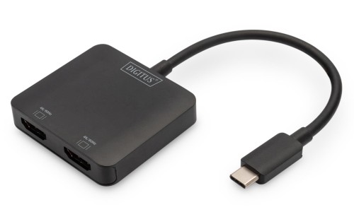 Hub/Koncentrator DIGITUS 2-portowy USB Typ C/2x HDMI 4K/60Hz HDR HDCP 2.2 MST - 1526859