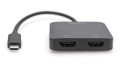 Hub/Koncentrator DIGITUS 2-portowy USB Typ C/2x HDMI 4K/60Hz HDR HDCP 2.2 MST - 1526860
