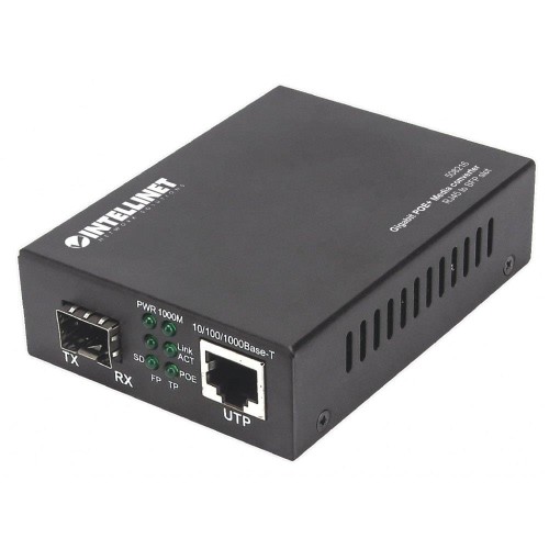 Media Konwerter/zasilacz PoE+ Intellinet Gigabit 1000Base-T RJ45 na Slot SFP, 120km - 694166