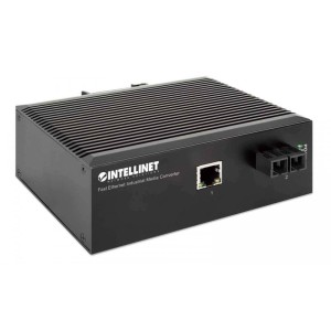 Media konwerter Intellinet 10/100Base-TX RJ45/100Base-FX SC SM przemysłowy DIN