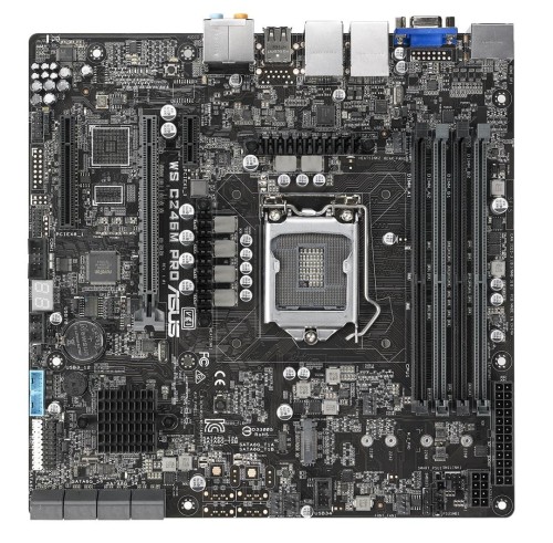 ASUS WS C246M PRO , 1 x Socket LGA1151, Intel C246 Chipset,4x DDR4 2666  UDIMM non-ECC/ECC, 3x PCIe 3.0, 8x SATA, Intel Rapid Storage Technology, 1x Intel® I210AT, 1x i219-LM, 2x USB 2.0, 1x USB 3.0, - 1209799