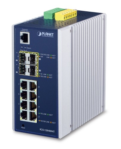 Switch PLANET IGS-12040MT (8X 1GB BASE-T, 4X 1GB BASE-X SFP, PRZEMYSŁOWY, ZARZĄDZALNY, L2+) - 942031