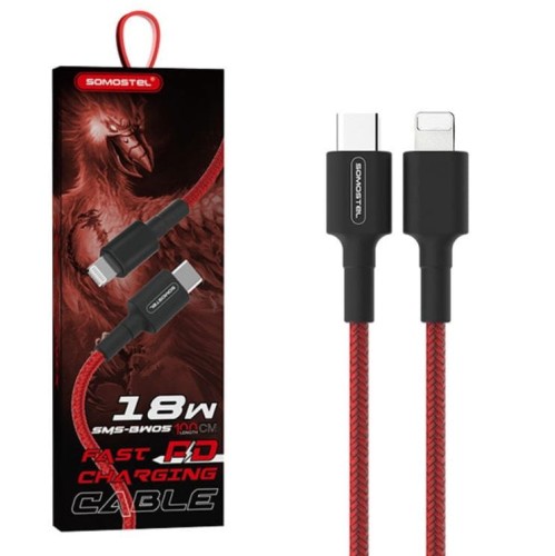SOMOSTEL KABEL TYP-C DO IPHONE 18W POWER DELIVERY SMS-BW05 RED - 1435396