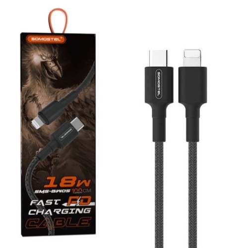SOMOSTEL KABEL TYP-C DO IPHONE 18W POWER DELIVERY SMS-BW05 BLACK - 1435399
