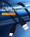 SOMOSTEL KABEL DO TELEFONU TYP-C 1M FAST CHARGING 3.1A SMS-BP14 BLACK - 1435408