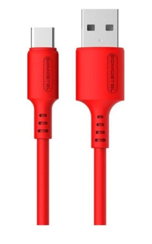 SOMOSTEL KABEL 3100MAH QUICK CHARGER 1.2M SMS-BP06 MACARON TYP-C RED - 1435423