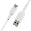 BELKIN KABEL USB-A TO USB-C, 1M, PVC, BIAŁY - 1518027