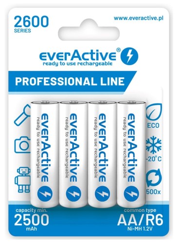 Akumulatorki AA/R6 everActive Professional Line 2600 mAh 4 sztuki - 1196664